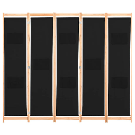 Vidaxl kamerscherm met 5 panelen 200x170x4 cm stof zwart