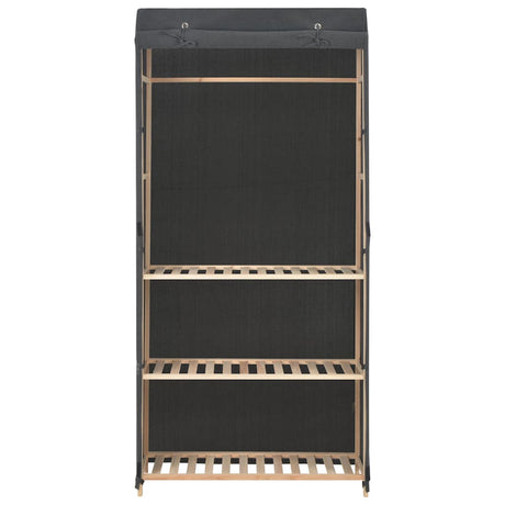 Vidaxl kledingkast 3-laags 79x40x170 cm stof grijs