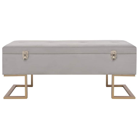 Vidaxl bankje met opbergvak 105 cm fluweel grijs