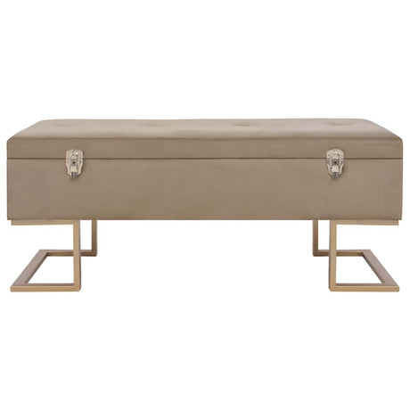 Vidaxl bankje met opbergvak 105 cm fluweel beige