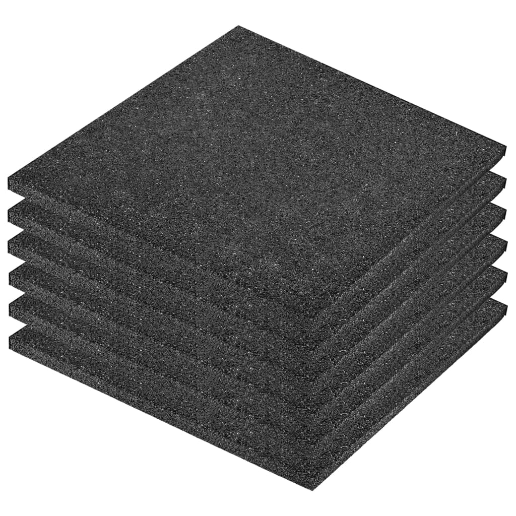 Vidaxl valtegel 6 st 50x50x3 cm rubber zwart