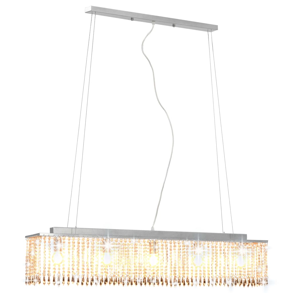 Vidaxl plafondlamp met kristallen kralen 104 cm zilverkleurig