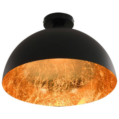 Vidaxl plafondlampen 2 st halfrond e27 zwart en goudkleurig