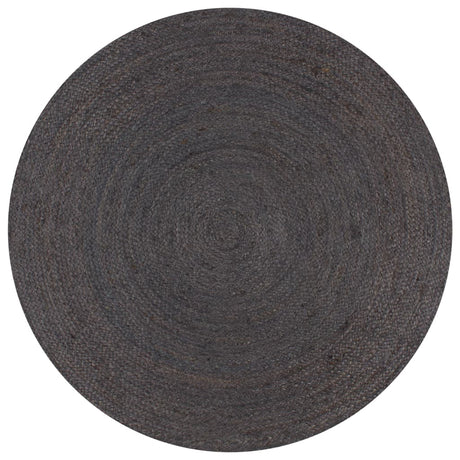 Vidaxl vloerkleed handgemaakt rond 90 cm jute donkergrijs