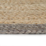 Vidaxl vloerkleed handgemaakt met grijze rand 90 cm jute