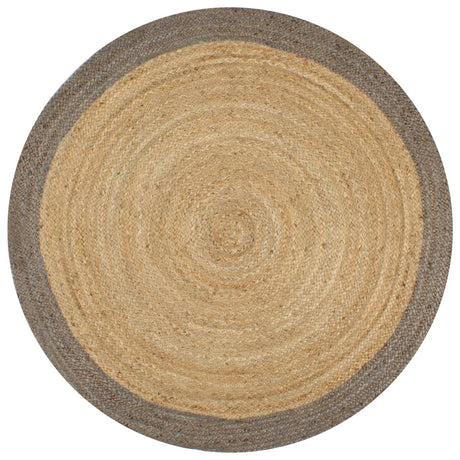 Vidaxl vloerkleed handgemaakt met grijze rand 120 cm jute