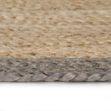 Vidaxl vloerkleed handgemaakt met grijze rand 120 cm jute