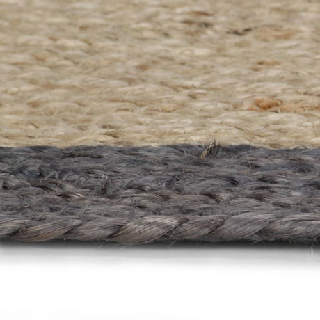 Vidaxl vloerkleed handgemaakt met donkergrijze rand 120 cm jute