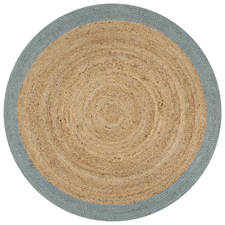Vidaxl vloerkleed handgemaakt met olijfgroene rand 90 cm jute