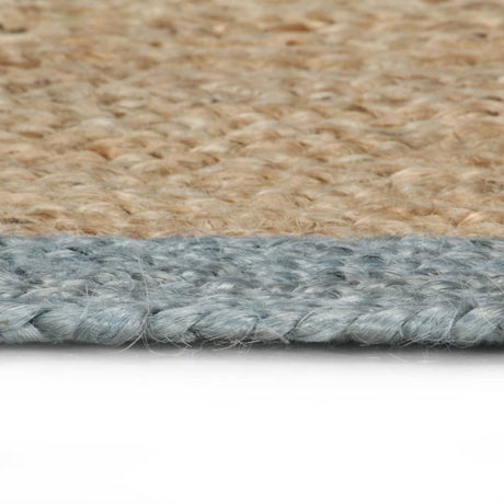 Vidaxl vloerkleed handgemaakt met olijfgroene rand 90 cm jute