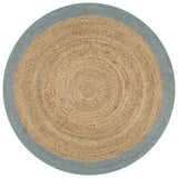 Vidaxl vloerkleed handgemaakt met olijfgroene rand 120 cm jute
