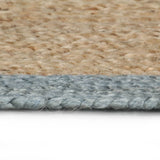 Vidaxl vloerkleed handgemaakt met olijfgroene rand 120 cm jute