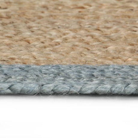 Vidaxl vloerkleed handgemaakt met olijfgroene rand 120 cm jute