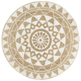Vidaxl vloerkleed handgemaakt met witte print 120 cm jute