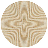 Vidaxl vloerkleed handgemaakt met spiraal ontwerp 120 cm jute wit