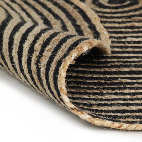 Vidaxl vloerkleed handgemaakt met spiraal ontwerp 90 cm jute zwart