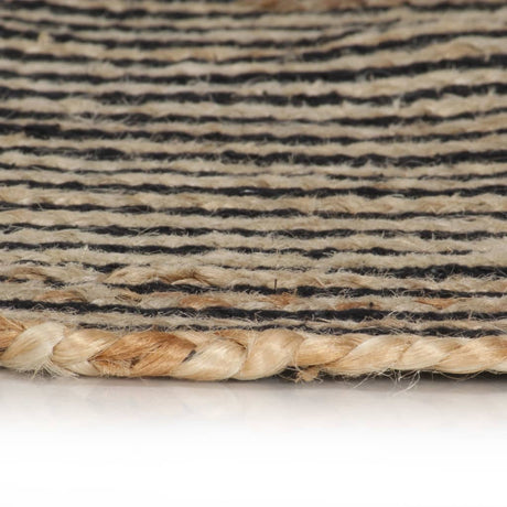 Vidaxl vloerkleed handgemaakt met spiraal ontwerp 90 cm jute zwart