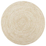 Vidaxl vloerkleed handgemaakt 150 cm jute wit en naturel