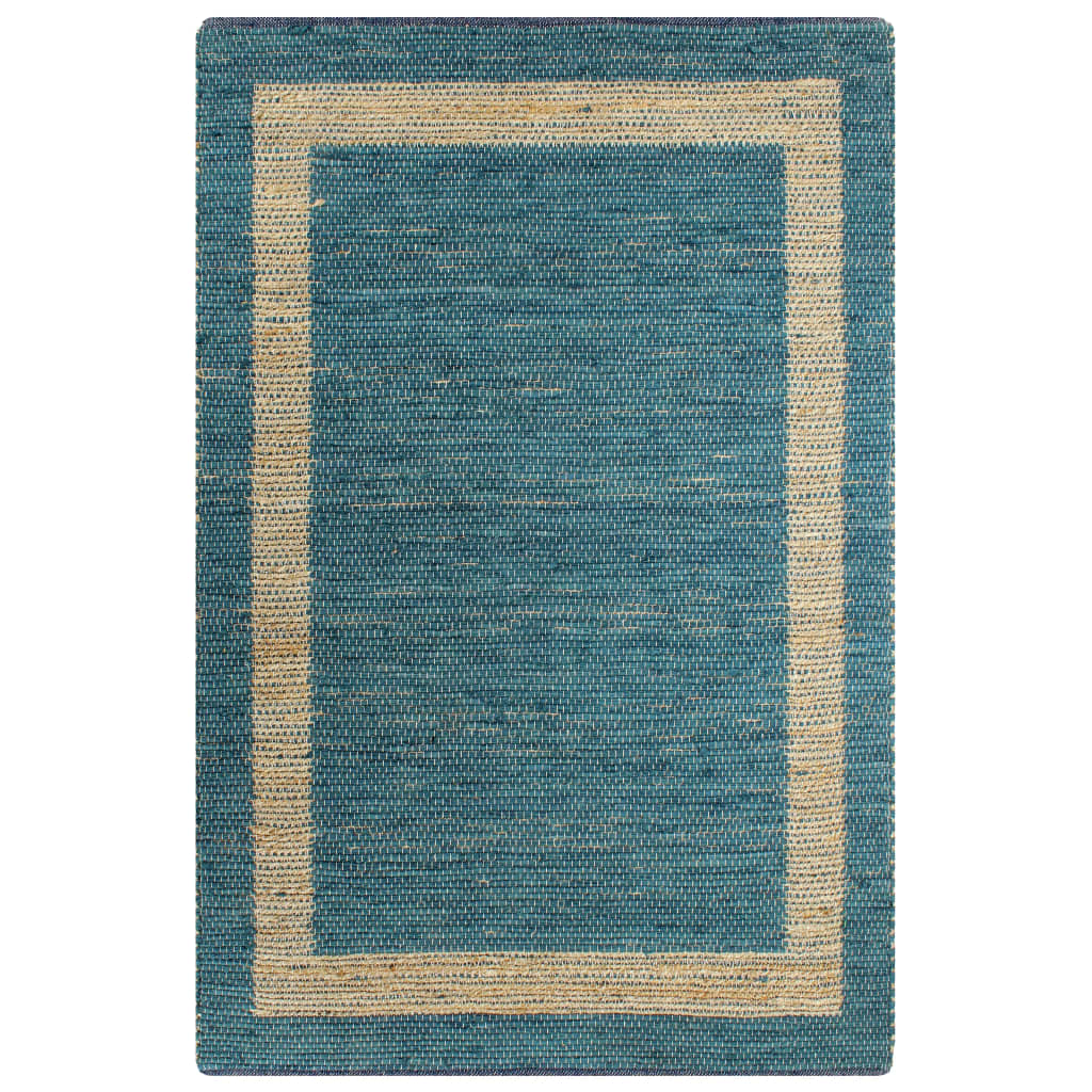 VidaXL Vloerkleed handgemaakt 80x160 cm jute blauw