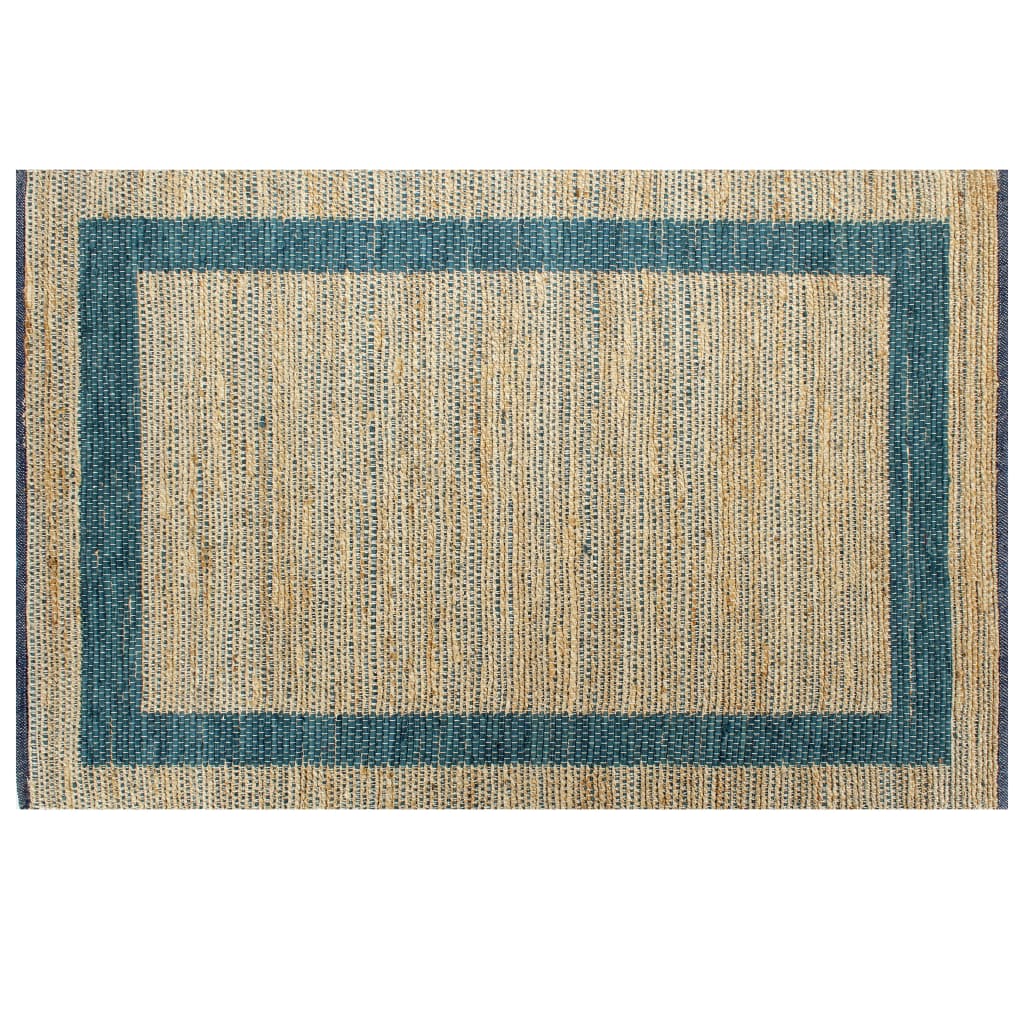 VidaXL Vloerkleed handgemaakt 80x160 cm jute blauw