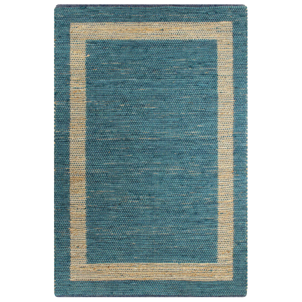 Vidaxl vloerkleed handgemaakt 160x230 cm jute blauw