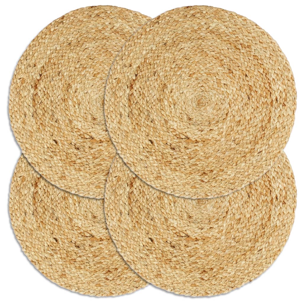 Vidaxl placemats 4 st rond 38 cm jute natuurlijk