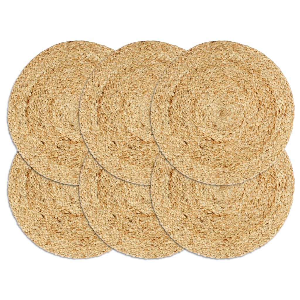 Vidaxl placemats 6 st rond 38 cm jute natuurlijk