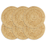 Vidaxl placemats 6 st rond 38 cm jute natuurlijk