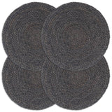 Vidaxl placemats 4 st rond 38 cm jute donkergrijs