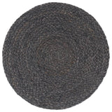 Vidaxl placemats 6 st rond 38 cm jute donkergrijs