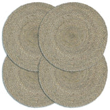 Vidaxl placemats 4 st rond 38 cm jute effen grijs