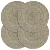 Vidaxl placemats 4 st rond 38 cm jute effen grijs