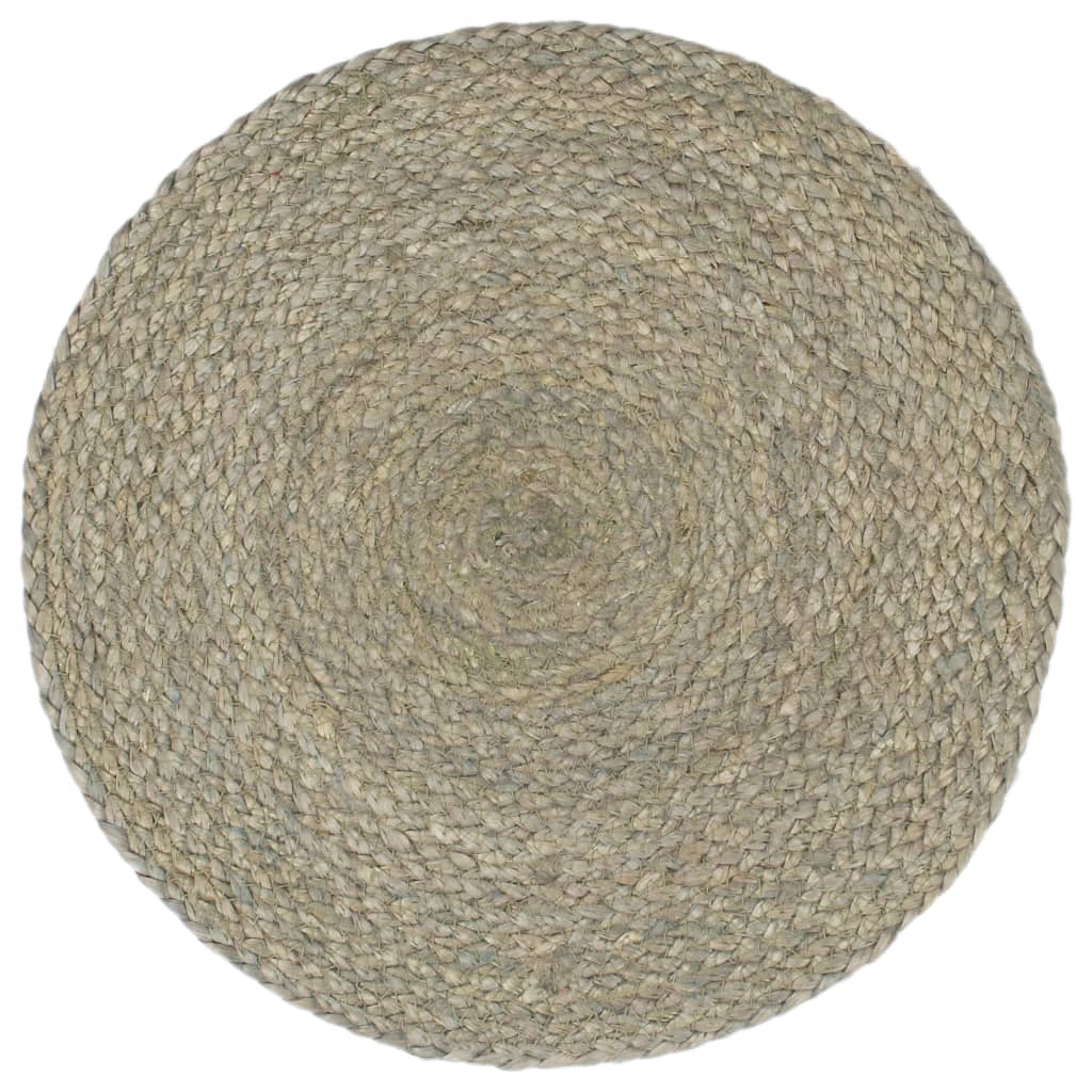 Vidaxl placemats 4 st rond 38 cm jute effen grijs