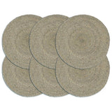 Vidaxl placemats 6 st rond 38 cm jute effen grijs