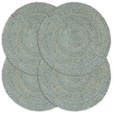 Vidaxl placemats 4 st rond 38 cm jute olijfgroen