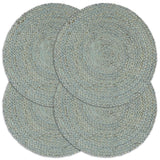 Vidaxl placemats 4 st rond 38 cm jute olijfgroen