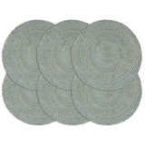 Vidaxl placemats 6 st rond 38 cm jute olijfgroen