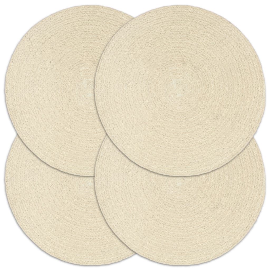 Vidaxl placemats 4 st rond 38 cm katoen natuurlijk