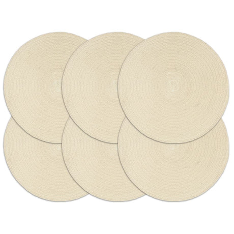 Vidaxl placemats 6 st rond 38 cm katoen natuurlijk