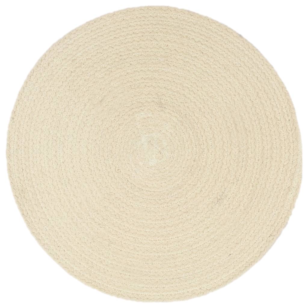 Vidaxl placemats 6 st rond 38 cm katoen natuurlijk