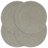 Vidaxl placemats 4 st rond 38 cm katoen effen grijs