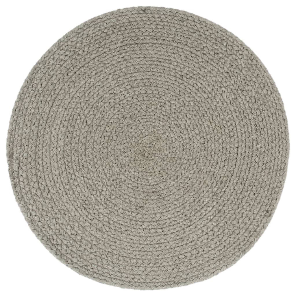 Vidaxl placemats 4 st rond 38 cm katoen effen grijs