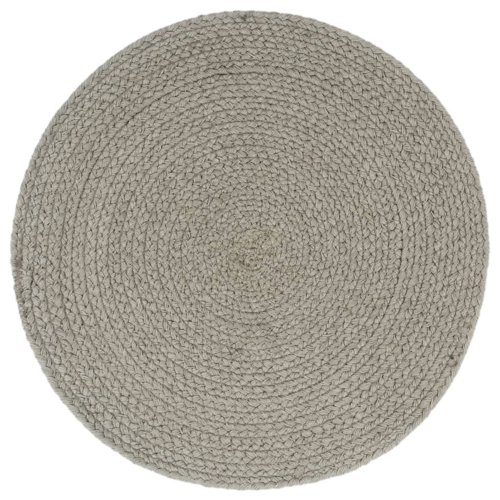 Vidaxl placemats 6 st rond 38 cm katoen effen grijs