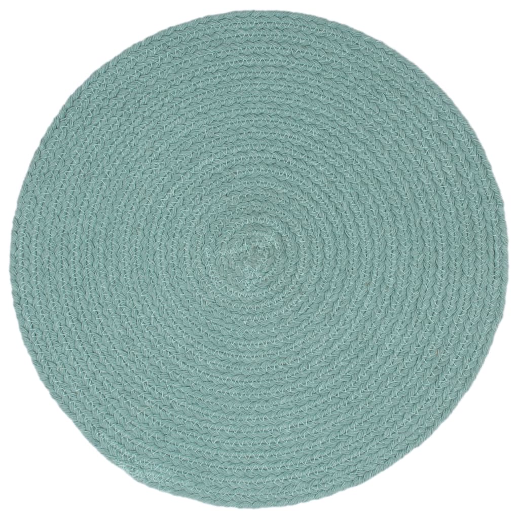 Vidaxl placemats 6 st rond 38 cm katoen effen groen