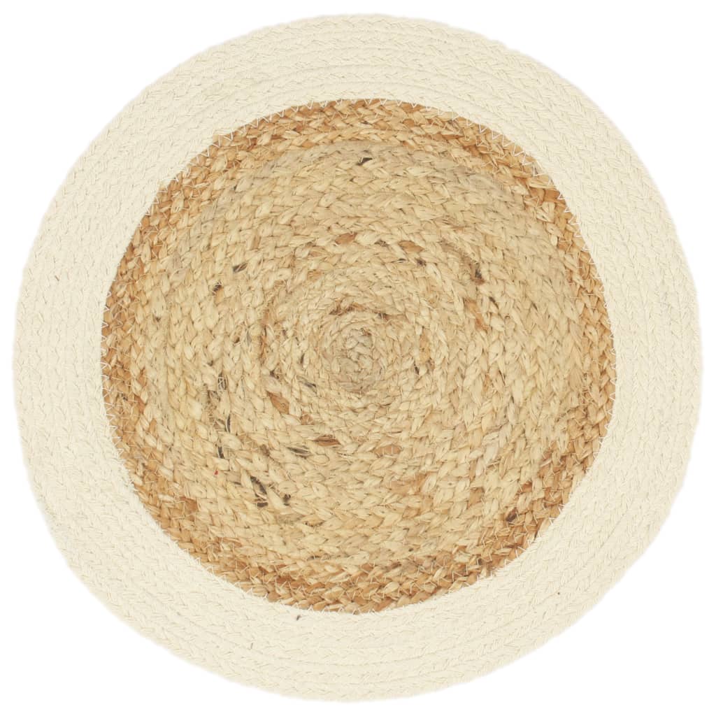 Vidaxl placemats 4 st rond 38 cm jute en katoen natuurlijk