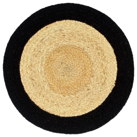 Vidaxl placemats 4 st 38 cm jute en katoen natuurlijk en zwart