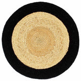 Vidaxl placemats 6 st 38 cm jute en katoen natuurlijk en zwart