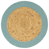 Vidaxl placemats 6 st 38 cm jute en katoen natuurlijk en groen