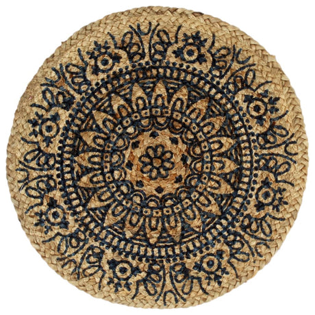 Vidaxl placemats 6 st rond 38 cm jute donkerblauw