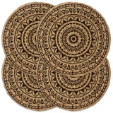 Vidaxl placemats 4 st rond 38 cm jute donkerbruin